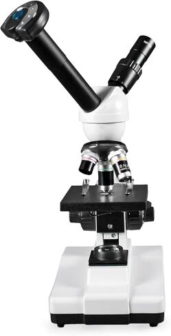 Vision Scientific VME0007-T-LD-DG1.3-E2 مجهر مركب مزدوج الرؤية، عدسات 10x WF و20x WF، تكبير 40x-800x، إضاءة LED، تركيز خشن محوري ودقيق، كاميرا عدسة رقمية بدقة 1.3 ميجابكسل in Saudi Arabia