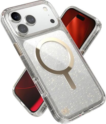 حافظة Speck Presidio LUX لهاتف iPhone 17 Pro Max، متوافقة مع MagSafe، حافظة حماية نحيفة، لامع/ذهبي معدني in Saudi Arabia