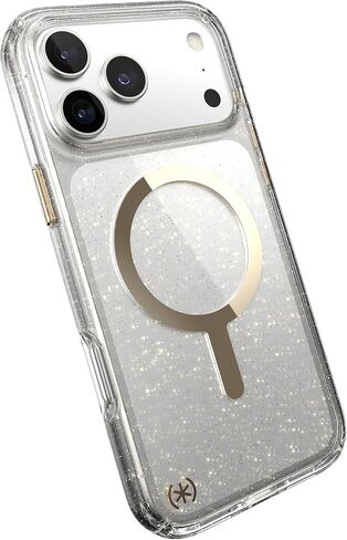 حافظة Speck Presidio LUX لهاتف iPhone 17 Pro Max، متوافقة مع MagSafe، حافظة حماية نحيفة، لامع/ذهبي معدني in Saudi Arabia