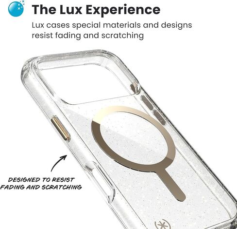 حافظة Speck Presidio LUX لهاتف iPhone 17 Pro Max، متوافقة مع MagSafe، حافظة حماية نحيفة، لامع/ذهبي معدني in Saudi Arabia