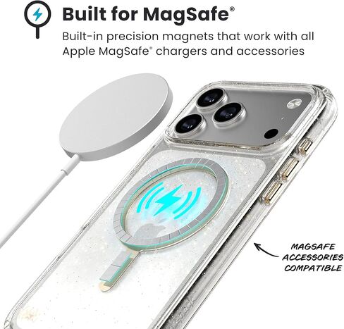 حافظة Speck Presidio LUX لهاتف iPhone 17 Pro Max، متوافقة مع MagSafe، حافظة حماية نحيفة، لامع/ذهبي معدني in Saudi Arabia