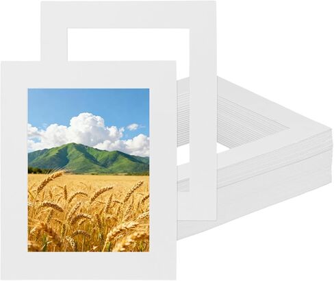 SHEUTSAN Picture Mat for Photo Framing, 8x10 Inch with 5x7 Inner Opening, White, 50 Pack in Saudi Arabia