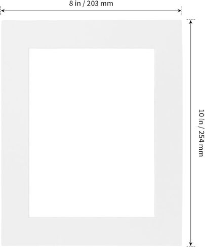 SHEUTSAN Picture Mat for Photo Framing, 8x10 Inch with 5x7 Inner Opening, White, 50 Pack in Saudi Arabia