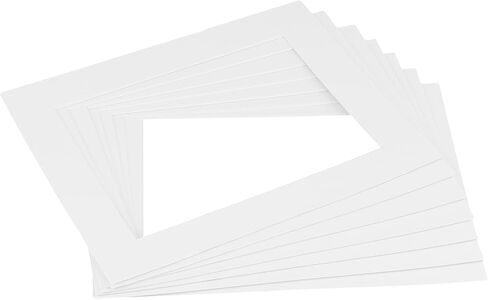 SHEUTSAN Picture Mat for Photo Framing, 8x10 Inch with 5x7 Inner Opening, White, 50 Pack in Saudi Arabia