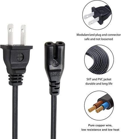 8Ft التيار المتناوب سلك الطاقة استبدال ل Beelink EQ14 N150 EQi12 EQR5 سطح المكتب الصغير 2 الشق IEC C7 سلك الطاقة كابل الشاحن in Kuwait