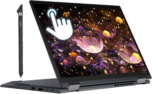 لاب توب لينوفو ثينك باد X13 يوجا بشاشة تعمل باللمس، انتل كور i5-10210U، 16 جيجا DDR4، 256 جيجا اس اس دي، لوحة مفاتيح بإضاءة خلفية، HDMI، شاشة عالية الدقة 13.3 بوصة، 2 في 1 كمبيوتر محمول ويندوز 11 برو (متجدد) in Kuwait