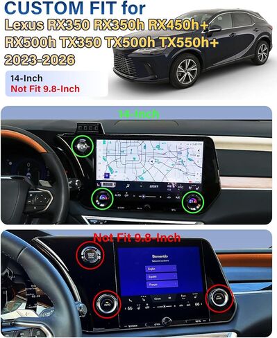 حامل هاتف Lexus RX350 RX350h RX450h+ RX500h TX350 TX500h TX550h+ 2023-2026 ملحقات السيارات حامل الهاتف المغناطيسي لـ MagSafe، حامل هاتف مغناطيسي (يناسب فقط 14 بوصة، غير مناسب 9.8 بوصة) in Kuwait