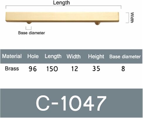 Cabinet Drawer Handle Square Cabinet Handles Furniture Drawer Handles Solid Brass Cabinet Door Handles Hardware Knob(C -1047-96) in Kuwait