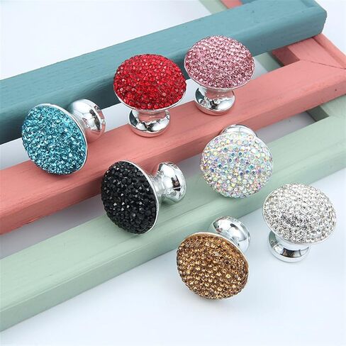 Cabinet Drawer Handle Crystal Handle Diamond Knob Modern Cabinet Drawer Wardrobe Door Knobs Furniture Hardware Shiny Crystal Ball Single Hole Handles(Gray) in Saudi Arabia