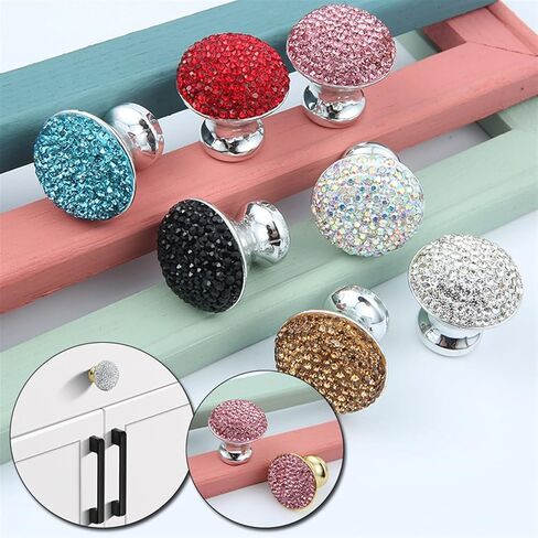 Cabinet Drawer Handle Crystal Handle Diamond Knob Modern Cabinet Drawer Wardrobe Door Knobs Furniture Hardware Shiny Crystal Ball Single Hole Handles(Gray) in Saudi Arabia