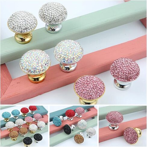 Cabinet Drawer Handle Crystal Handle Diamond Knob Modern Cabinet Drawer Wardrobe Door Knobs Furniture Hardware Shiny Crystal Ball Single Hole Handles(Gray) in Saudi Arabia