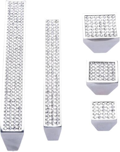 Cabinet Drawer Handle Diamond Crystal Glass Furniture Knob Rhinestone Cabinet Drawer Pull Kitchen Cabinet Door Knob(128mm) in Saudi Arabia