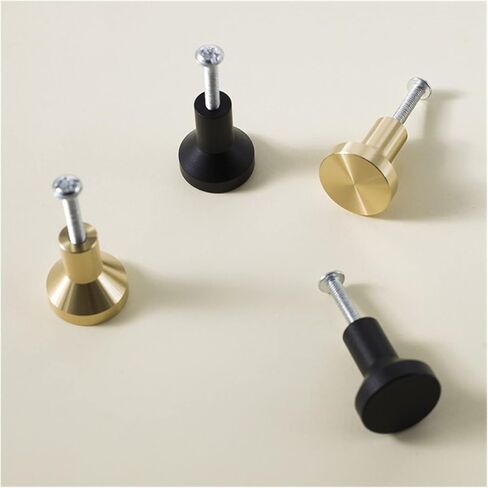 Cabinet Drawer Handle Gold Brass Handle Modern Wardrobe Cabinet Drawer Copper Handle Black Gold Round Handle(Black) in Saudi Arabia