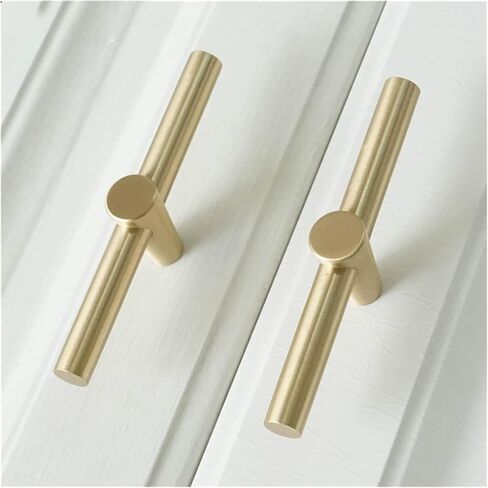 Cabinet Drawer Handle 1 Piece T Handle Solid Copper Kitchen Cabinet Door Handle Brushed Brass Drawer Handle Dresser Handle in Saudi Arabia