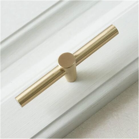 Cabinet Drawer Handle 1 Piece T Handle Solid Copper Kitchen Cabinet Door Handle Brushed Brass Drawer Handle Dresser Handle in Saudi Arabia