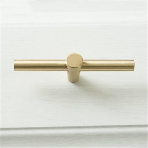 Cabinet Drawer Handle 1 Piece T Handle Solid Copper Kitchen Cabinet Door Handle Brushed Brass Drawer Handle Dresser Handle in Saudi Arabia