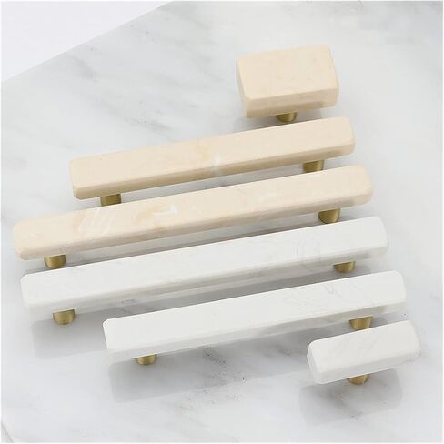 Cabinet Drawer Handle White Marble Zinc Alloy Cabinet Handle Simple Wardrobe Handle Drawer Handle Furniture Handle(Z-2951-96-bai) in Saudi Arabia