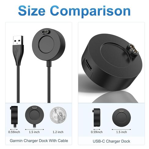 قاعدة شاحن USB C من Meliya لساعة Garmin، قاعدة شحن مطورة لساعة Garmin Fenix ​​7 7S 7X 6 6S 6X 5 5S Plus، Forerunner 245 945، Instinct، Vivoactive 4 4S 3، Venu، قاعدة شحن فقط in Saudi Arabia