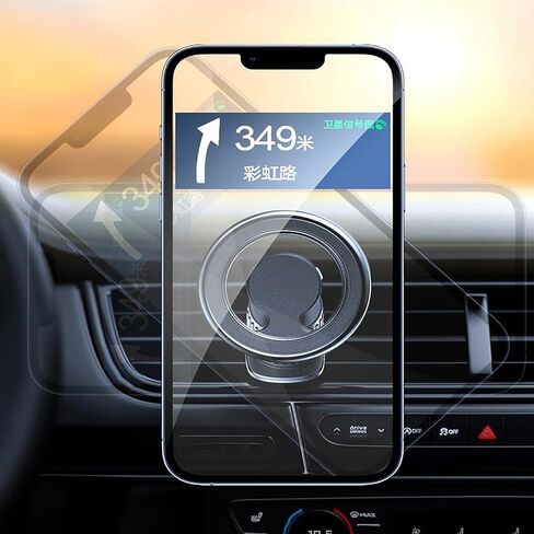 Ultra Magnetic Car Phone Holder, Upgraded Strongest for MagSafe Car Mount,Car Vent Magnetic Car Phone Holder, Fit for iPhone 16, 15, 14, 13, Series, MagSafe Case and More - Silver in Saudi Arabia