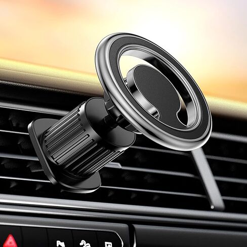 Ultra Magnetic Car Phone Holder, Upgraded Strongest for MagSafe Car Mount,Car Vent Magnetic Car Phone Holder, Fit for iPhone 16, 15, 14, 13, Series, MagSafe Case and More - Silver in Saudi Arabia
