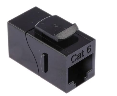 وصلة إيثرنت CAT6 UTP، موصل مضمن جاك حجر الزاوية من أنثى إلى أنثى لكابل شبكة UTP CAT6 - أسود (عبوة من 10 قطع) in Kuwait