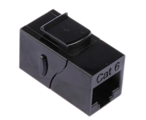 وصلة إيثرنت CAT6 UTP، موصل مضمن جاك حجر الزاوية من أنثى إلى أنثى لكابل شبكة UTP CAT6 - أسود (عبوة من 10 قطع) in Kuwait