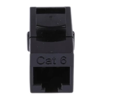 وصلة إيثرنت CAT6 UTP، موصل مضمن جاك حجر الزاوية من أنثى إلى أنثى لكابل شبكة UTP CAT6 - أسود (عبوة من 10 قطع) in Kuwait
