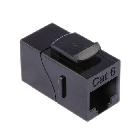 وصلة إيثرنت CAT6 UTP، موصل مضمن جاك حجر الزاوية من أنثى إلى أنثى لكابل شبكة UTP CAT6 - أسود (عبوة من 10 قطع) in Kuwait
