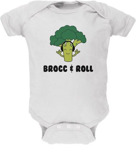 Old Glory Vegetable Broccoli Rock Brocc and Roll Funny Soft Baby One Piece in Saudi Arabia