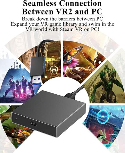 محول لسماعات VR2، ومحول VR2 إلى الكمبيوتر الشخصي لألعاب SteamVR على نظام التشغيل Windows، وإشارة مستقرة، وغطاء متين من سبائك الألومنيوم، وPV2 متوافق مع VR2 in Kuwait