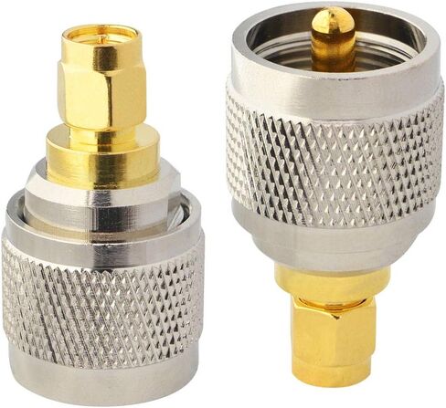 Boobrie 2-Pack UHF to SMA Coax Jack Connector PL259 PL-259 Adapter UHF Male to SMA Male Coaxial Connector Low Loss Coax Adapter for CB Radio Antenna Broadcast Radios WiFi in Saudi Arabia