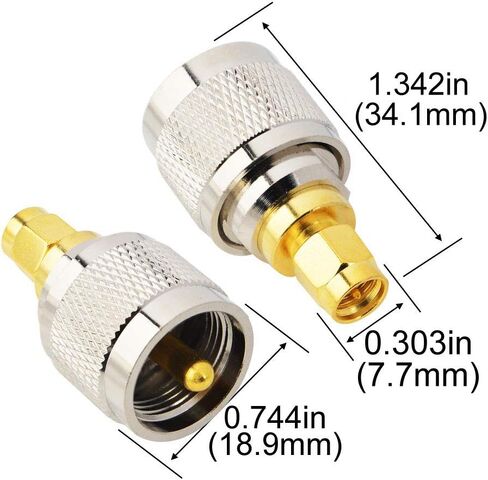 Boobrie 2-Pack UHF to SMA Coax Jack Connector PL259 PL-259 Adapter UHF Male to SMA Male Coaxial Connector Low Loss Coax Adapter for CB Radio Antenna Broadcast Radios WiFi in Saudi Arabia