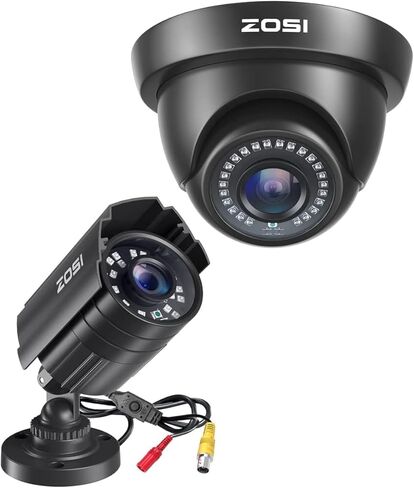 ZOSI 1080P 2.0MP Security Camera | 4-in-1 TVI/CVI/AHD/CVBS Hybrid CCTV Camera System | 1920TVL HD, 80ft IR Night Vision | Compatible with 960H, 720P, 1080P, 5MP, 4K Analog Surveillance DVR in Saudi Arabia