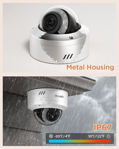 4K 16 Channel PoE Security Camera System, 16x 8MP IK10 Vandal Dome Cameras with Human Vehicle Detection, Smart Color Night Vision, 2 Way Audio, 24/7 Remote Access, 4TB HDD NVR, PD54Y1616-8M in Saudi Arabia