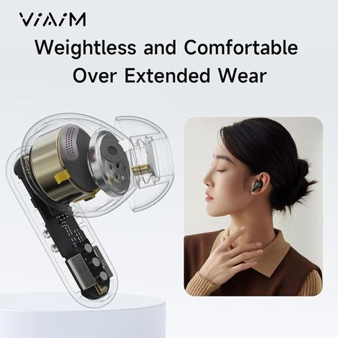 سماعات أذن VIAIM Nano+ AI الذكية - سماعات أذن لاسلكية 4 في 1 لإلغاء الضوضاء مع مسجل صوت، مترجم وناسخ في الوقت الحقيقي، IPX5، عمر بطارية 40 ساعة (فضي) (متجدد) in Kuwait