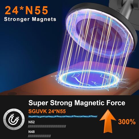 Magnetic Car Phone Holder 360° Adjustable Magsafe Car Mount Vacuum Suction Car Magsafe Phone Mount Cell Phone Holders for Your Car for iPhone 17/16/15/14/13/12 Series in Saudi Arabia