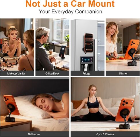 Magnetic Car Phone Holder 360° Adjustable Magsafe Car Mount Vacuum Suction Car Magsafe Phone Mount Cell Phone Holders for Your Car for iPhone 17/16/15/14/13/12 Series in Saudi Arabia