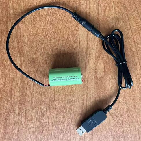 بطارية وهمية من USB إلى C، محول 5 فولت إلى 1.5 فولت مع كابل بطول 4 أقدام، للفوانيس والألعاب والمصابيح الكاشفة مصدر طاقة USB مستمر لاستبدال بطاريات LR14 C in Kuwait