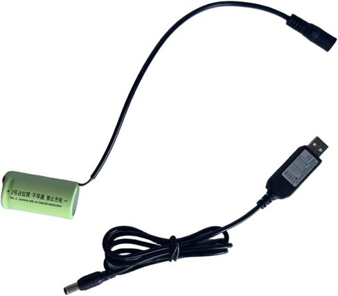 بطارية وهمية من USB إلى C، محول 5 فولت إلى 1.5 فولت مع كابل بطول 4 أقدام، للفوانيس والألعاب والمصابيح الكاشفة مصدر طاقة USB مستمر لاستبدال بطاريات LR14 C in Kuwait