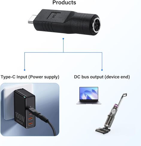 PNGKNYOCN USB C Male to DC Female Power Adapter Type-C to DC 8mm Female Converter Work with 20V/100W+ Type-C PD Source（2-Pack） in Saudi Arabia