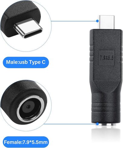 PNGKNYOCN USB C Male to DC Female Power Adapter Type-C to DC 8mm Female Converter Work with 20V/100W+ Type-C PD Source（2-Pack） in Saudi Arabia