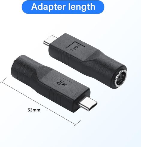 PNGKNYOCN USB C Male to DC Female Power Adapter Type-C to DC 8mm Female Converter Work with 20V/100W+ Type-C PD Source（2-Pack） in Saudi Arabia