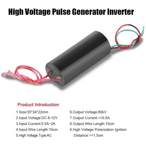 Walfront 80kV مولد نبض الجهد العالي العاكس سوبر قوس نبض الإشعال وحدة الطاقة تصعيد العاكس محول الجهد العالي 6-12V، WALFRONTNYA7KQH2RO in Saudi Arabia