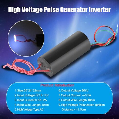 Walfront 80kV مولد نبض الجهد العالي العاكس سوبر قوس نبض الإشعال وحدة الطاقة تصعيد العاكس محول الجهد العالي 6-12V، WALFRONTNYA7KQH2RO in Saudi Arabia