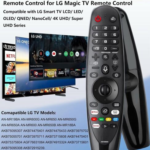 جهاز تحكم بديل عن بعد متوافق مع جهاز التحكم السحري للتلفزيون الذكي LG، AKB7585501 عالمي متوافق مع جميع موديلات تلفزيون LG (لا توجد وظيفة صوت ولا وظيفة مؤشر) in Kuwait