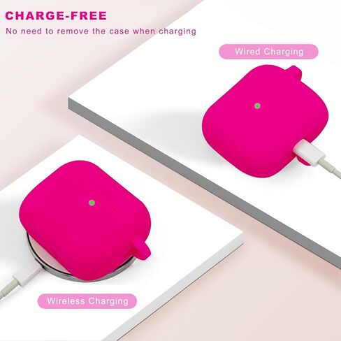 Compatible with AirPods Pro 3 Case Cover 2025, Silicone Protective Cover with Bracelet Keychain for Apple AirPods Pro 3rd Generation Wireless Earbuds (Hot Pink) in Kuwait