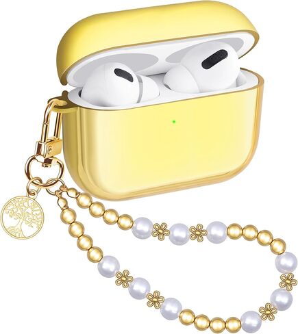 Compatible with AirPods 4 Case Girly Protective Glitter Gold Jewelry Cover for Air Pods 4th Generation with Luxury Bracelet Keychain for Women Girls (Pink) in Saudi Arabia