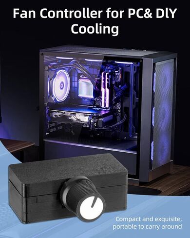 GELRHONR PC Fan Controller, 12V 4Pin PWM Fan Speed Controller with USB C Power Cable and 4Pin 4 Way Fan Splitter Hub, 8W Output for DIY Cooling, routers and More in Saudi Arabia