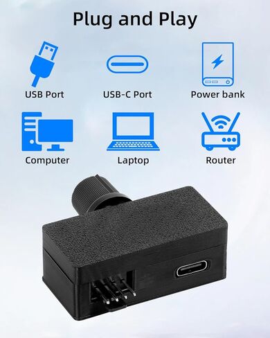 GELRHONR PC Fan Controller, 12V 4Pin PWM Fan Speed Controller with USB C Power Cable and 4Pin 4 Way Fan Splitter Hub, 8W Output for DIY Cooling, routers and More in Saudi Arabia