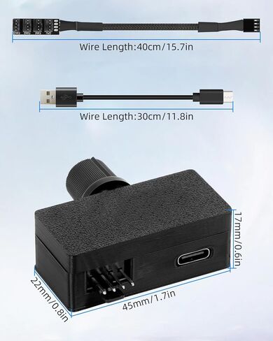 GELRHONR PC Fan Controller, 12V 4Pin PWM Fan Speed Controller with USB C Power Cable and 4Pin 4 Way Fan Splitter Hub, 8W Output for DIY Cooling, routers and More in Saudi Arabia